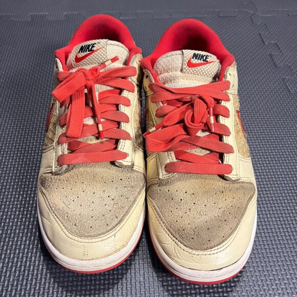 Nike Other - Nike Dunk Low Red & Beige Sneakers Mens Size 8 Pre-Owned